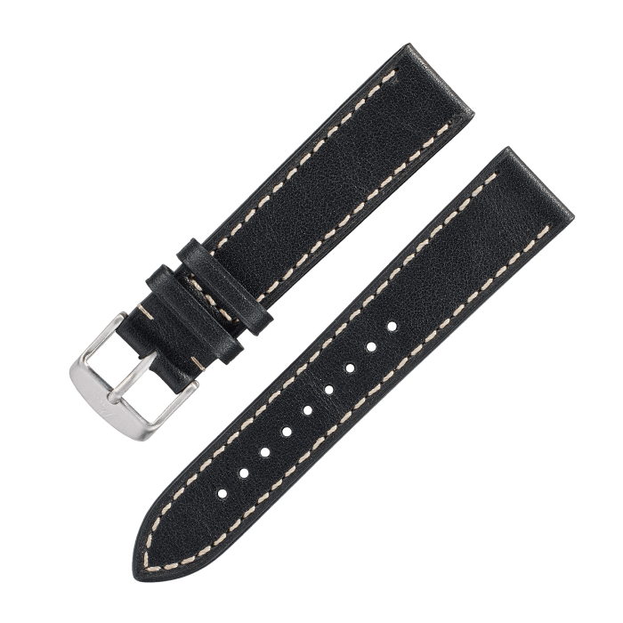 Watch Straps Leather strap black „Stuttgart / Karlsruhe“